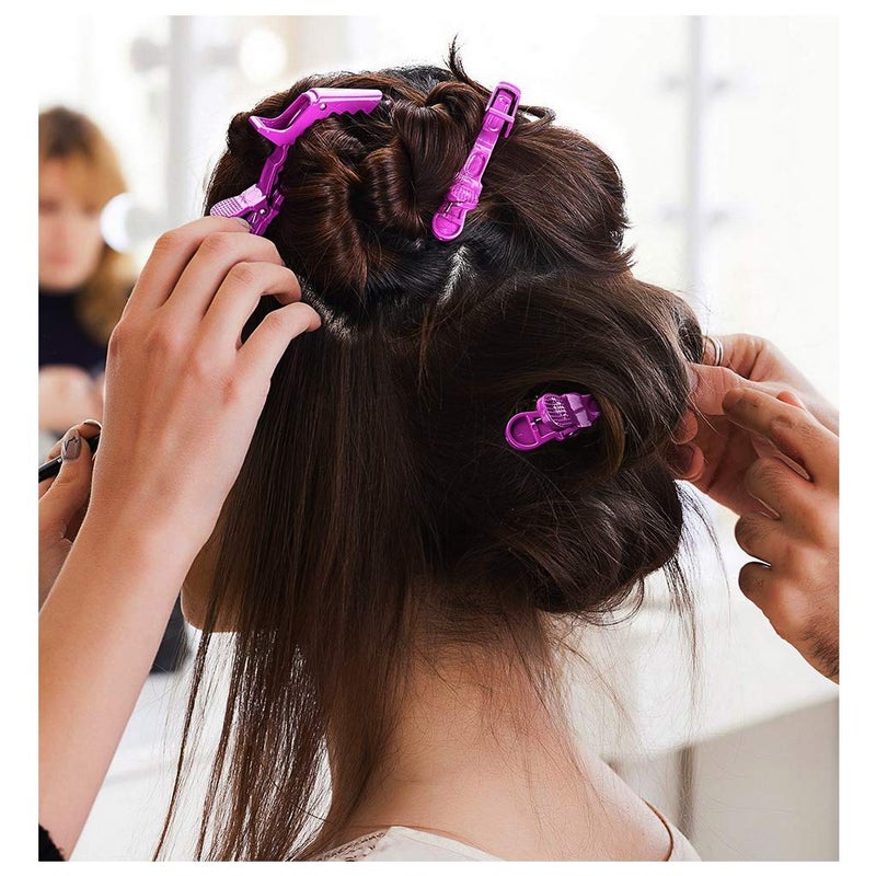 BEINY 6Pcs Plastic Non Slip Hair Clips - Professional Hairdressing Styling Sectioning Clips - Salon Alligator Clips for Thick Hair - Haircut Accessories Hairgrips for Women Girls (Purple) - Image 5